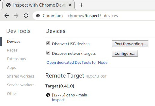inspect with chrome